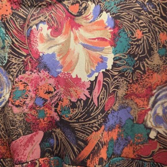 Vintage Vandemere Multicolor Floral Silky Satin‎ Nightgown Medium EXCELLENT - Picture 6 of 7